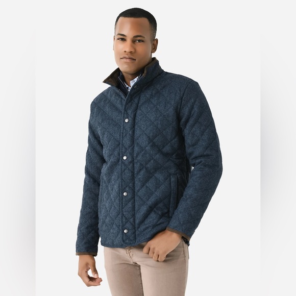 Peter Millar Crown Crafted Men’s Quilted Wool Travel Coat Medium - Picture 2 of 11